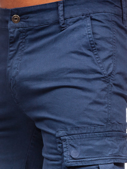 Pantaloncini corti tipo cargo da uomo blu Bolf YF2225