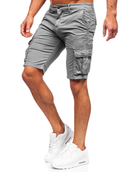 Pantaloncini corti tipo cargo da uomo grigi Bolf YF2221