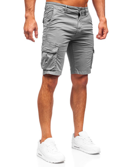 Pantaloncini corti tipo cargo da uomo grigi Bolf YF2221