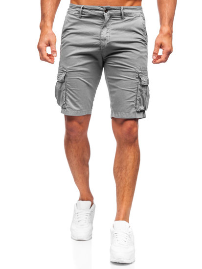 Pantaloncini corti tipo cargo da uomo grigi Bolf YF2221