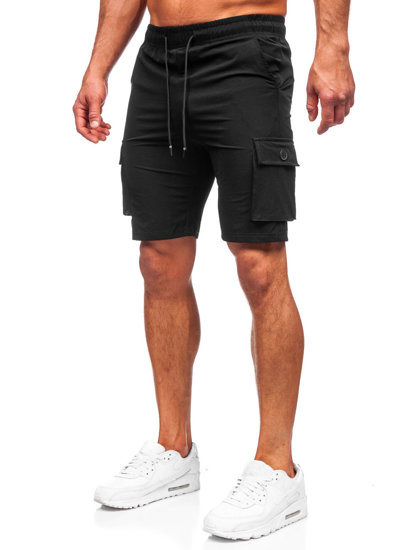 Pantaloncini corti tipo cargo da uomo neri Bolf DC469