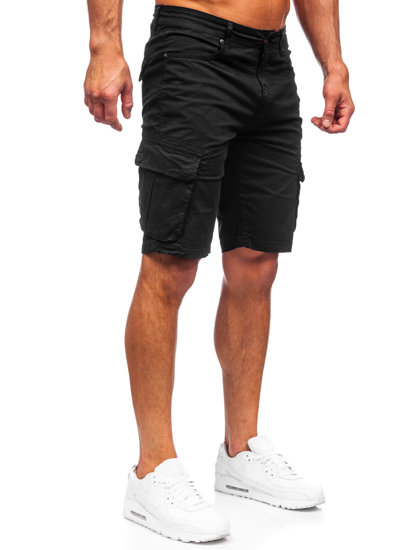 Pantaloncini corti tipo cargo da uomo neri Bolf YF2219