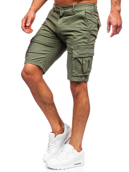 Pantaloncini corti tipo cargo da uomo verdi Bolf YF2225