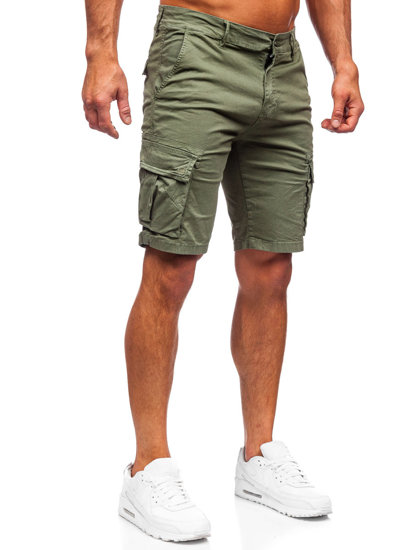 Pantaloncini corti tipo cargo da uomo verdi Bolf YF2225