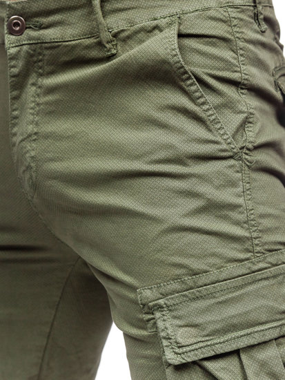 Pantaloncini corti tipo cargo da uomo verdi Bolf YF2225