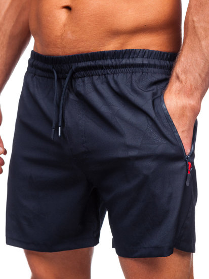 Pantaloncini da bagno da uomo blu-rossi Bolf 7713