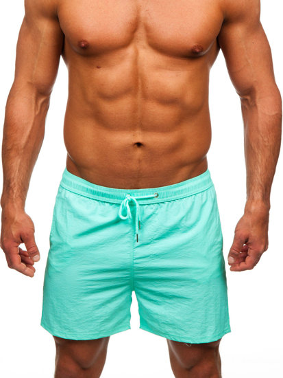 Pantaloncini da bagno da uomo verde menta Bolf XL018