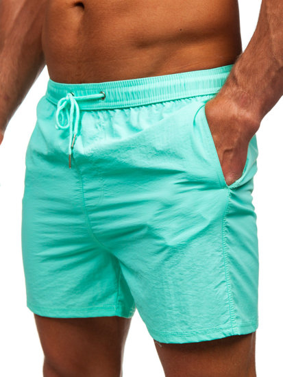 Pantaloncini da bagno da uomo verde menta Bolf XL018