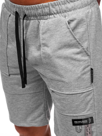 Pantaloncini da tuta da uomo grigio Bolf JX609