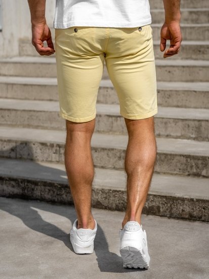 Pantaloncini da uomo giallo chiari Bolf 1142