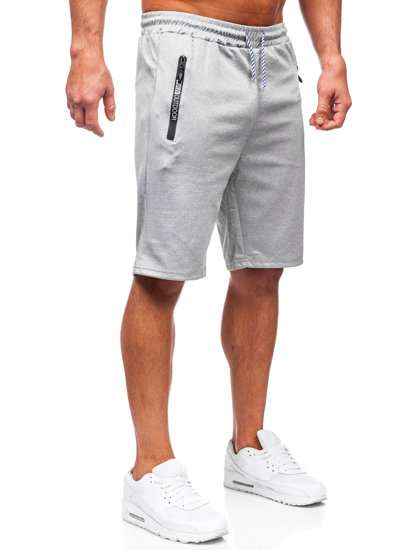 Pantaloncini di tuta da uomo grigi Bolf 8K200