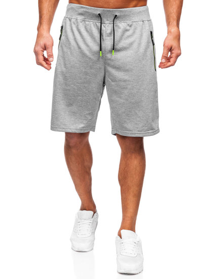 Pantaloncini di tuta da uomo grigi Bolf 8K295