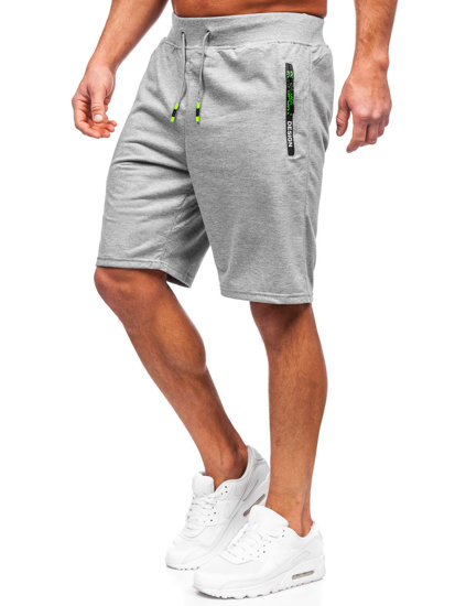 Pantaloncini di tuta da uomo grigi Bolf 8K931