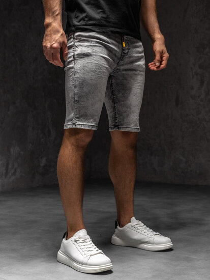 Pantaloncini in denim da uomo grigio Bolf TF181A1