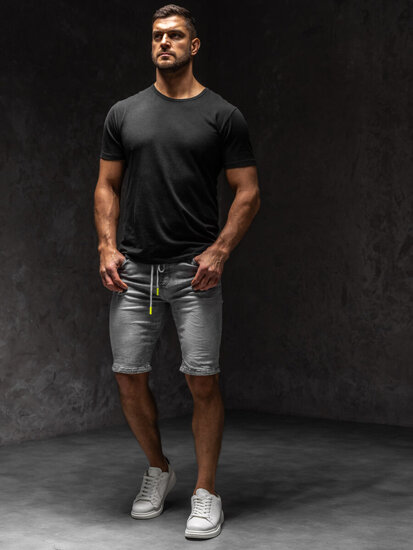 Pantaloncini in denim da uomo grigio Bolf TF235A1