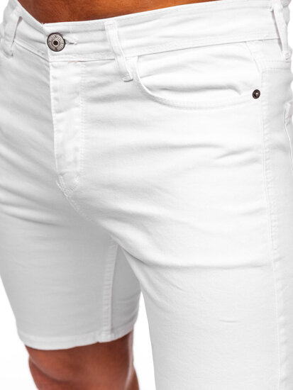 Pantaloncini in jeans da uomo bianco Bolf 0362