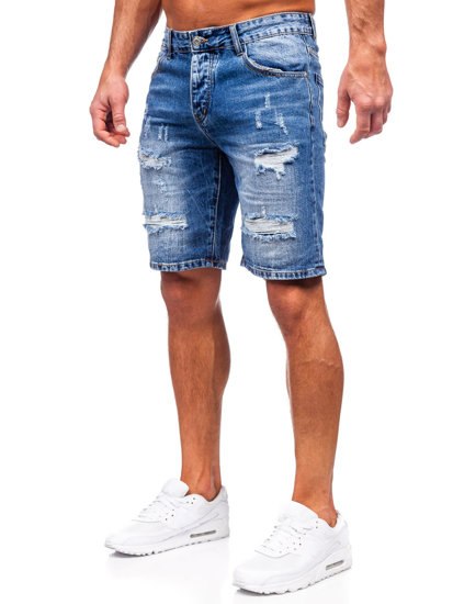 Pantaloncini in jeans da uomo blu Bolf RJ952