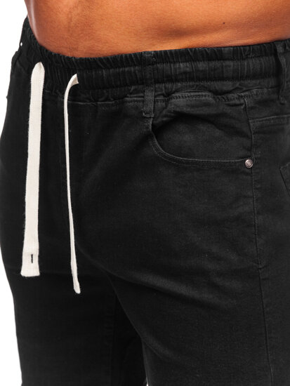 Pantaloncini in jeans da uomo nero Bolf 8108