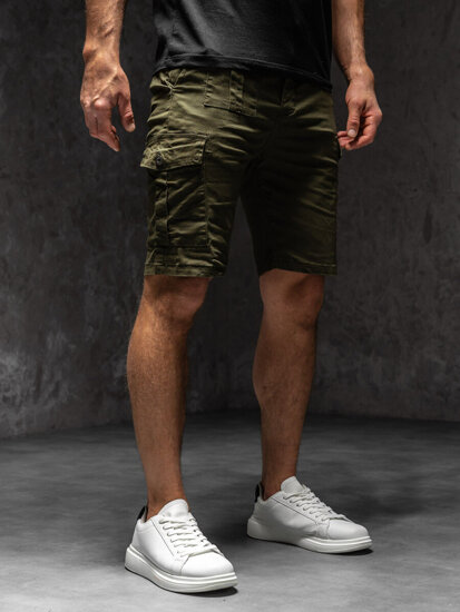 Pantaloncini in tessuto cargo da uomo khaki Bolf MP0188MVA1