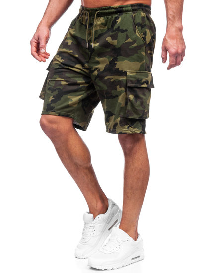 Pantaloncini mimetici tipo cargo di tuta da uomo khaki Bolf 8K282