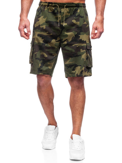 Pantaloncini mimetici tipo cargo di tuta da uomo khaki Bolf 8K282