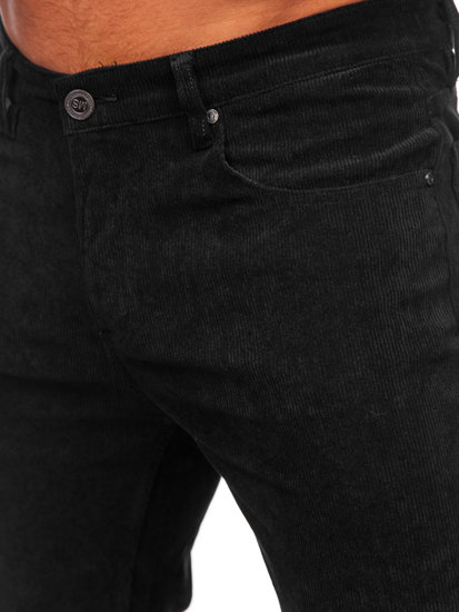 Pantaloni a coste da uomo neri Bolf KA9916