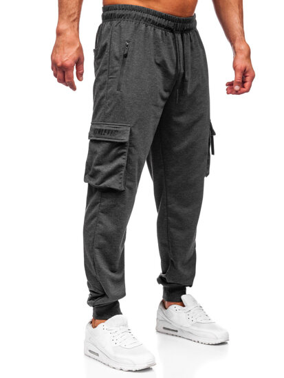 Pantaloni cargo da tuta jogger da uomo antracite Bolf JX6362