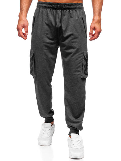 Pantaloni cargo da tuta jogger da uomo antracite Bolf JX6362