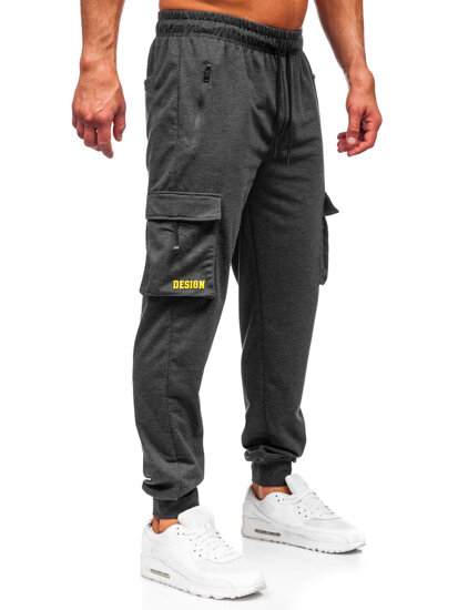 Pantaloni cargo da tuta jogger da uomo antracite Bolf JX6363