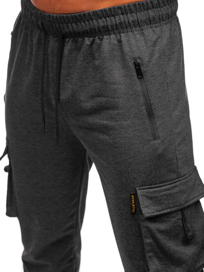 Pantaloni cargo da tuta jogger da uomo antracite Bolf JX6363