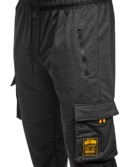 Pantaloni cargo da tuta jogger da uomo grafite Bolf JX6359