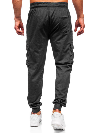 Pantaloni cargo da tuta jogger da uomo grafite Bolf JX6360