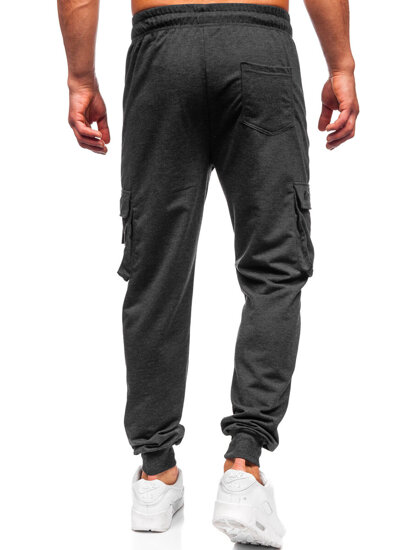 Pantaloni cargo da tuta jogger da uomo grafite Bolf JX6362