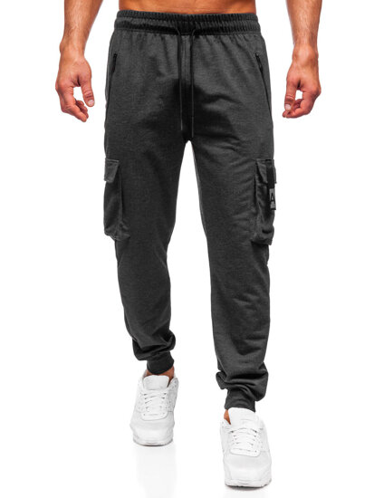 Pantaloni cargo da tuta jogger da uomo grafite Bolf JX6362