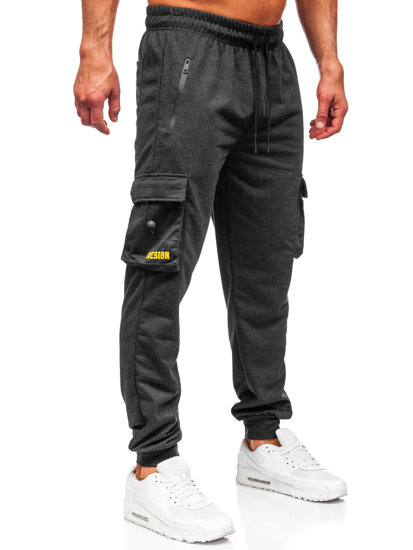 Pantaloni cargo da tuta jogger da uomo grafite Bolf JX6363