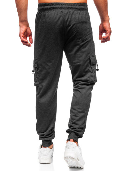 Pantaloni cargo da tuta jogger da uomo grafite Bolf JX6363