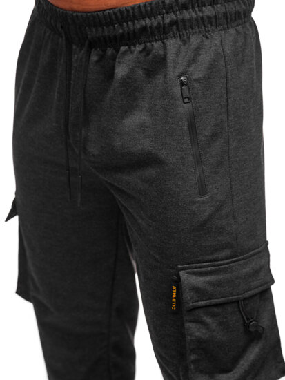 Pantaloni cargo da tuta jogger da uomo grafite Bolf JX6363