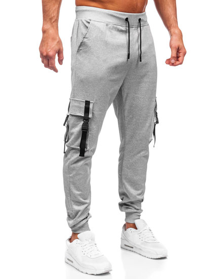 Pantaloni cargo da tuta jogger da uomo grigio Bolf 8K1117