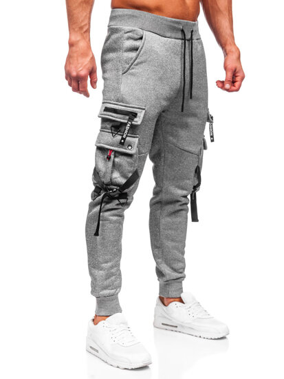 Pantaloni cargo da tuta jogger da uomo grigio Bolf HSS015