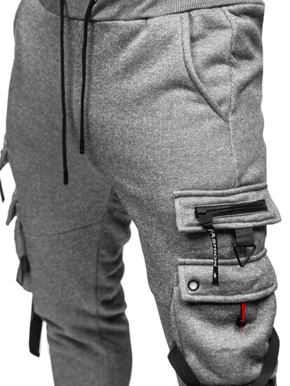 Pantaloni cargo da tuta jogger da uomo grigio Bolf HSS015