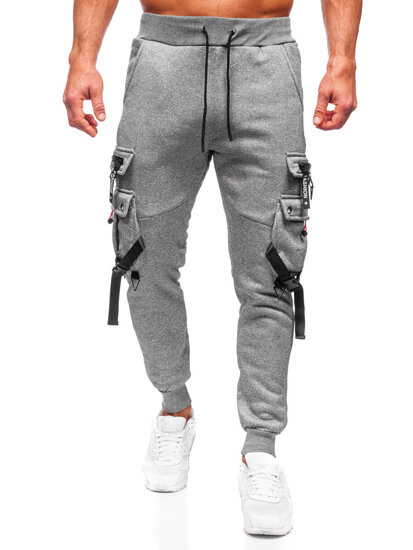 Pantaloni cargo da tuta jogger da uomo grigio Bolf HSS015