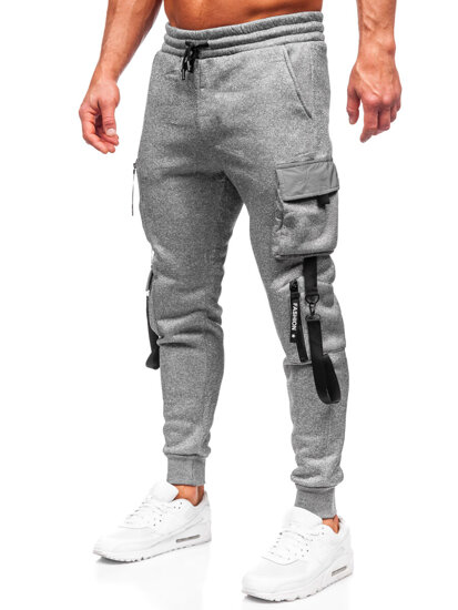 Pantaloni cargo da tuta jogger da uomo grigio Bolf HSS020