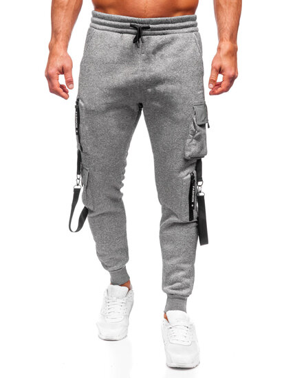 Pantaloni cargo da tuta jogger da uomo grigio Bolf HSS020