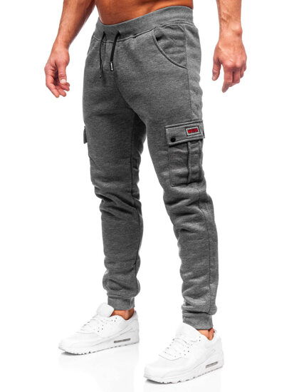 Pantaloni cargo da tuta jogger da uomo grigio Bolf HY-809