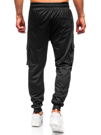 Pantaloni cargo da tuta jogger da uomo nero Bolf JX6359