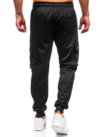 Pantaloni cargo da tuta jogger da uomo nero Bolf JX6362