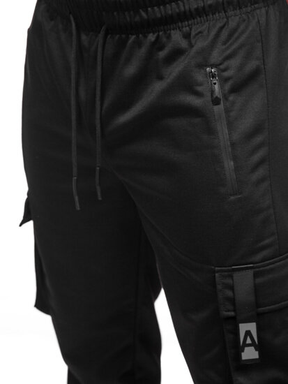 Pantaloni cargo da tuta jogger da uomo nero Bolf JX6362