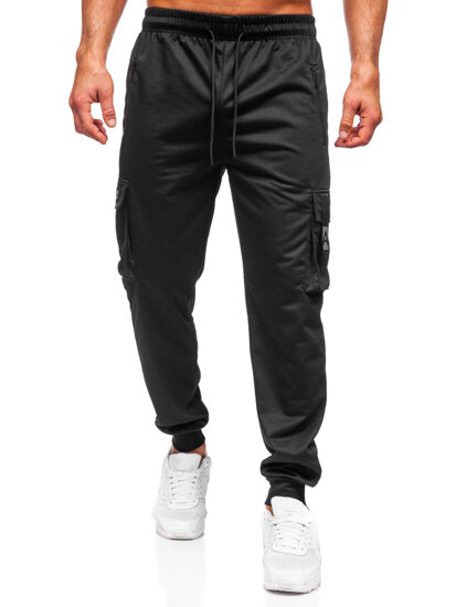 Pantaloni cargo da tuta jogger da uomo nero Bolf JX6362