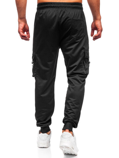 Pantaloni cargo da tuta jogger da uomo nero Bolf JX6363