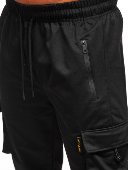 Pantaloni cargo da tuta jogger da uomo nero Bolf JX6363